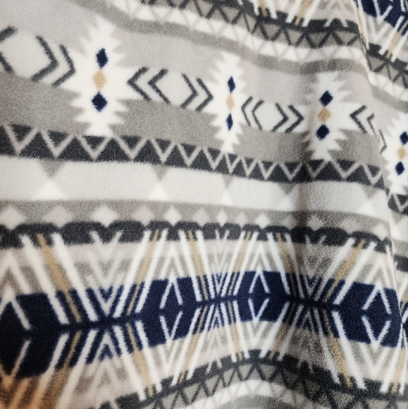 NWT Eddie Bauer Fleece Pullover Size XL Grey Blue Fairisle Aztec Winter - Picture 7 of 14